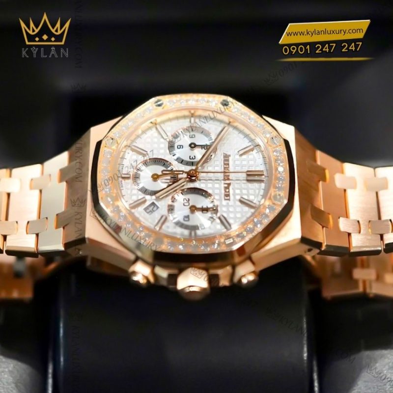 Đồng hồ Audemars Piguet Royal Oak Chronograph 38mm vàng hồng mặt bạc