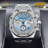 Đồng hồ Audemars Piuget Royal Oak Chronograph 38mm thép mặt xanh nhạt
