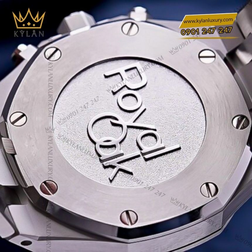 Kỳ Lân Luxury audemars piguet royal oak chronograph 38mm 26715st.zz .1356st.01 9 Đồng hồ Audemars Piuget Royal Oak Chronograph 38mm thép mặt xanh nhạt