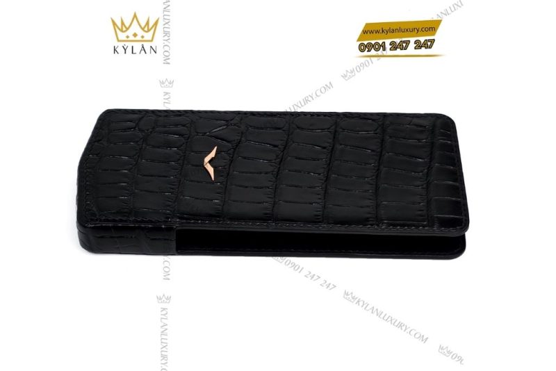 Bao da Vertu Agent Q da cá Alligator đen