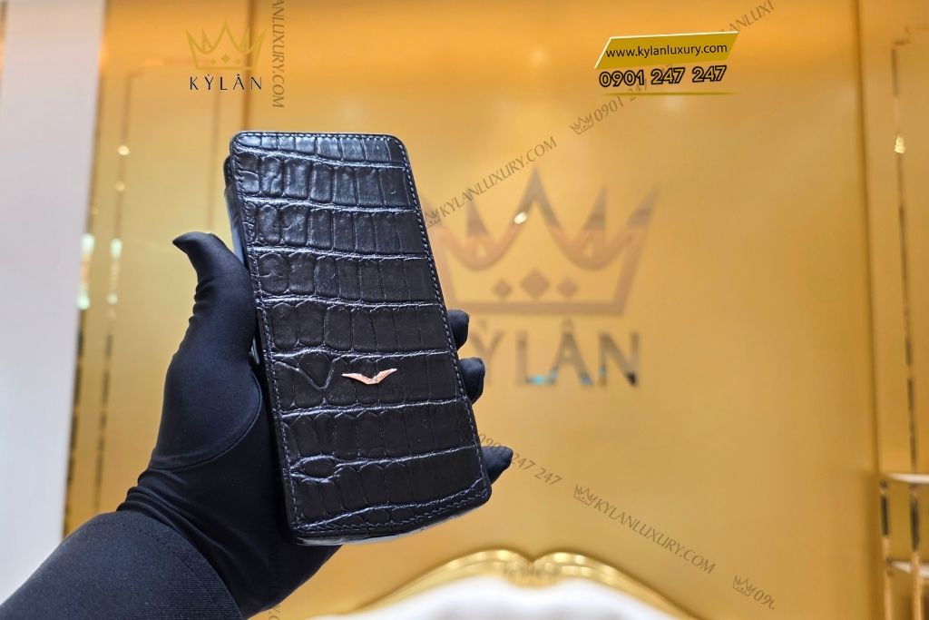 Bao da Vertu Agent Q da cá Alligator đen 2 Kỳ Lân Luxury bao da vertu agent q da alligator den 19 Bao da Vertu Agent Q da cá Alligator đen