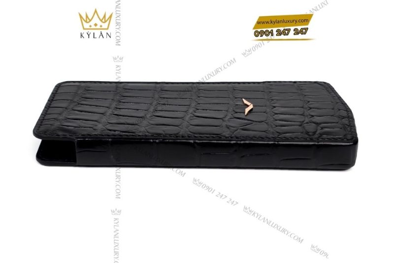 Bao da Vertu Agent Q da cá Alligator đen