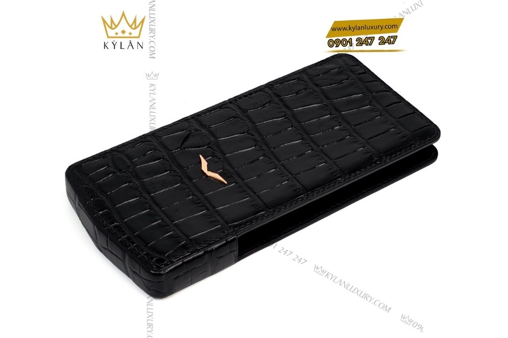 Bao da Vertu Agent Q da cá Alligator đen 4 Kỳ Lân Luxury bao da vertu agent q da alligator den 3 Bao da Vertu Agent Q da cá Alligator đen