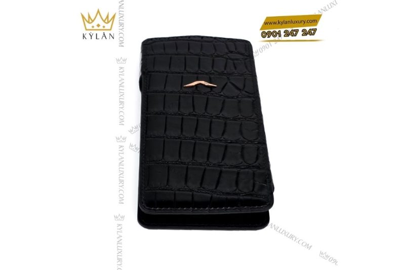 Bao da Vertu Agent Q da cá Alligator đen