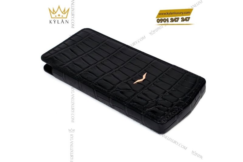 Bao da Vertu Agent Q da cá Alligator đen