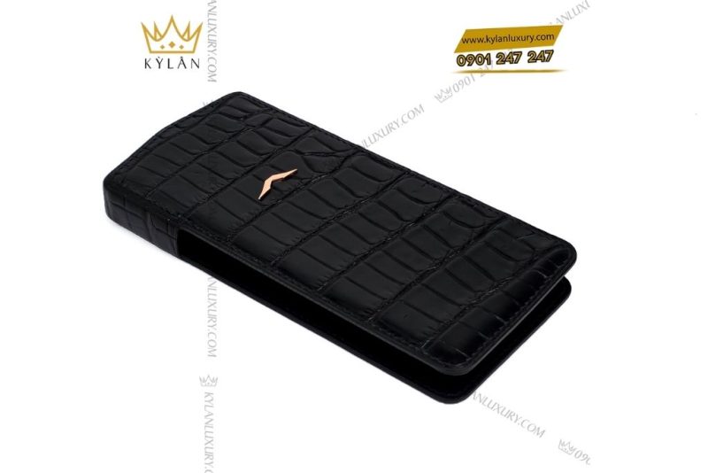 Bao da Vertu Agent Q da cá Alligator đen