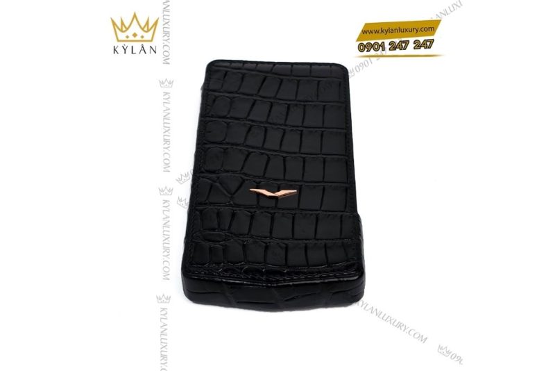 Bao da Vertu Agent Q da cá Alligator đen