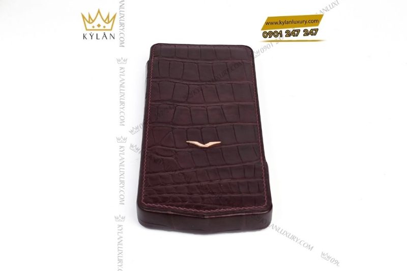 Bao da Vertu Agent Q da cá Alligator nâu