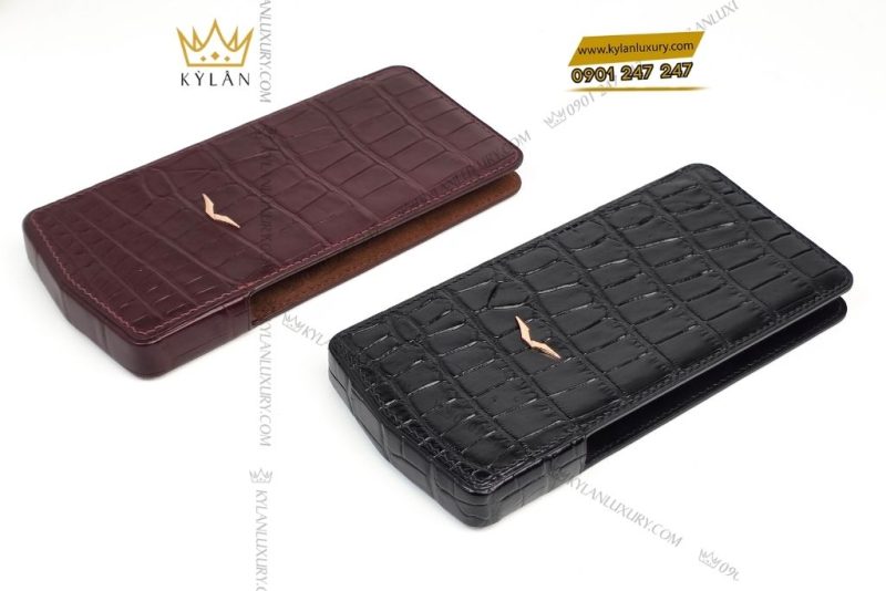 Bao da Vertu Agent Q da cá Alligator nâu