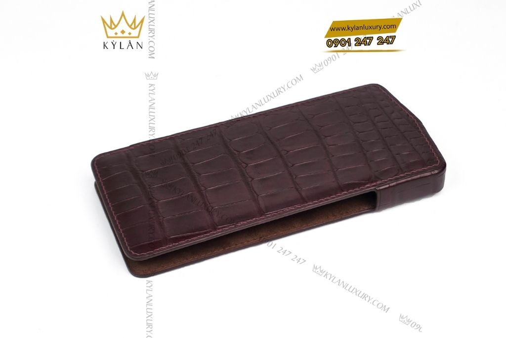 Kỳ Lân Luxury bao da vertu agent q da alligator nau 3 Bao da Vertu Agent Q da cá Alligator nâu