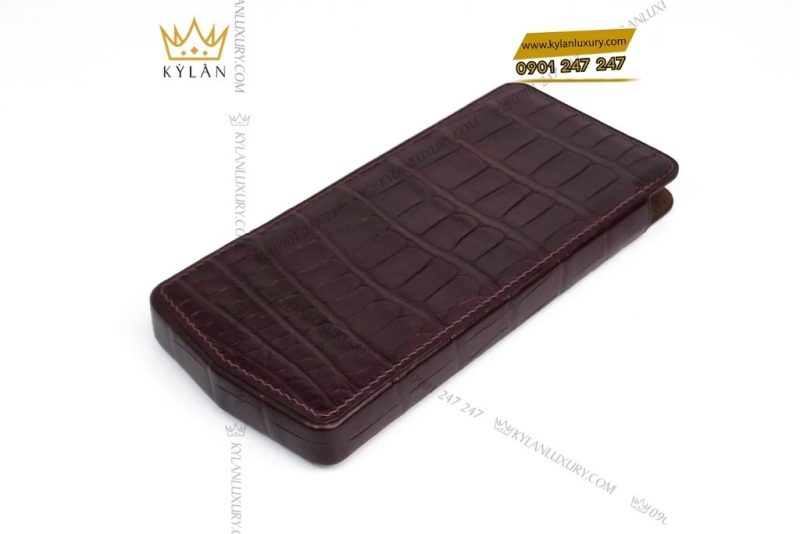 Bao da Vertu Agent Q da cá Alligator nâu