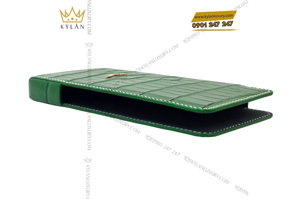 Kỳ Lân Luxury bao da vertu agent q da ca alligator xanh la 13 Bao da Vertu Agent Q da cá Alligator xanh lá