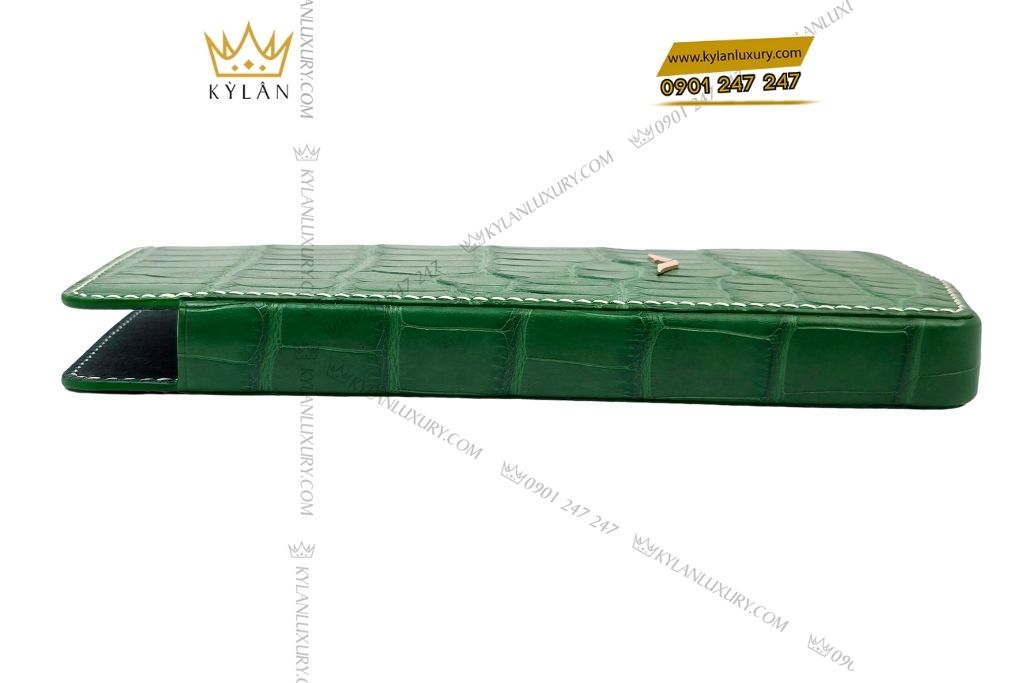 Kỳ Lân Luxury bao da vertu agent q da ca alligator xanh la 14 Bao da Vertu Agent Q da cá Alligator xanh lá