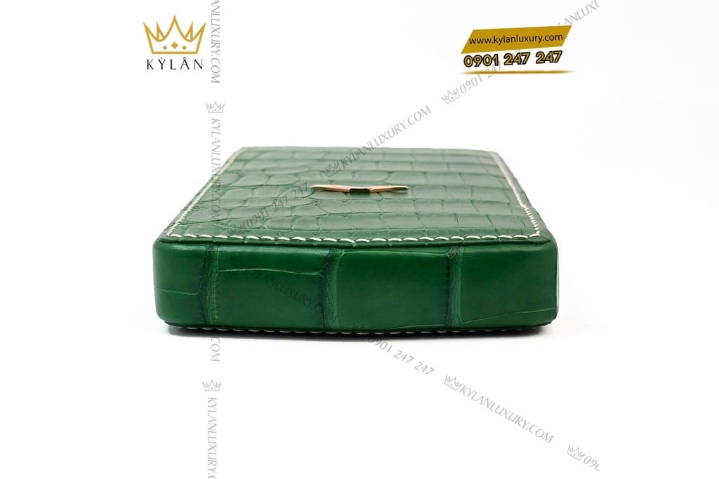 Kỳ Lân Luxury bao da vertu agent q da ca alligator xanh la 16 Bao da Vertu Agent Q da cá Alligator xanh lá