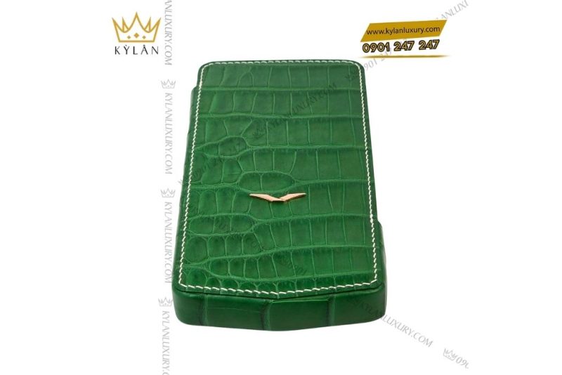 Bao da Vertu Agent Q da cá Alligator xanh lá
