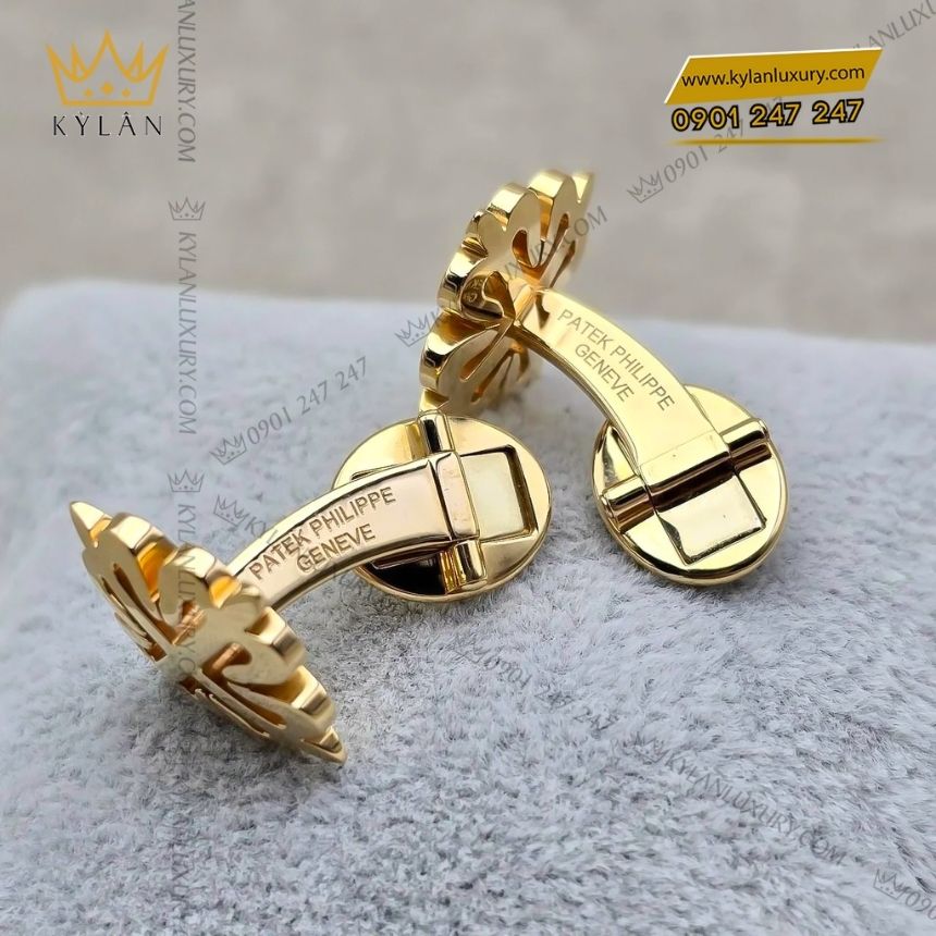 Khuy măng sét Calatrava vàng vàng 5 Kỳ Lân Luxury calatrava cuff links 205.9083J3 001 vang vang 6 Khuy măng sét Calatrava vàng vàng