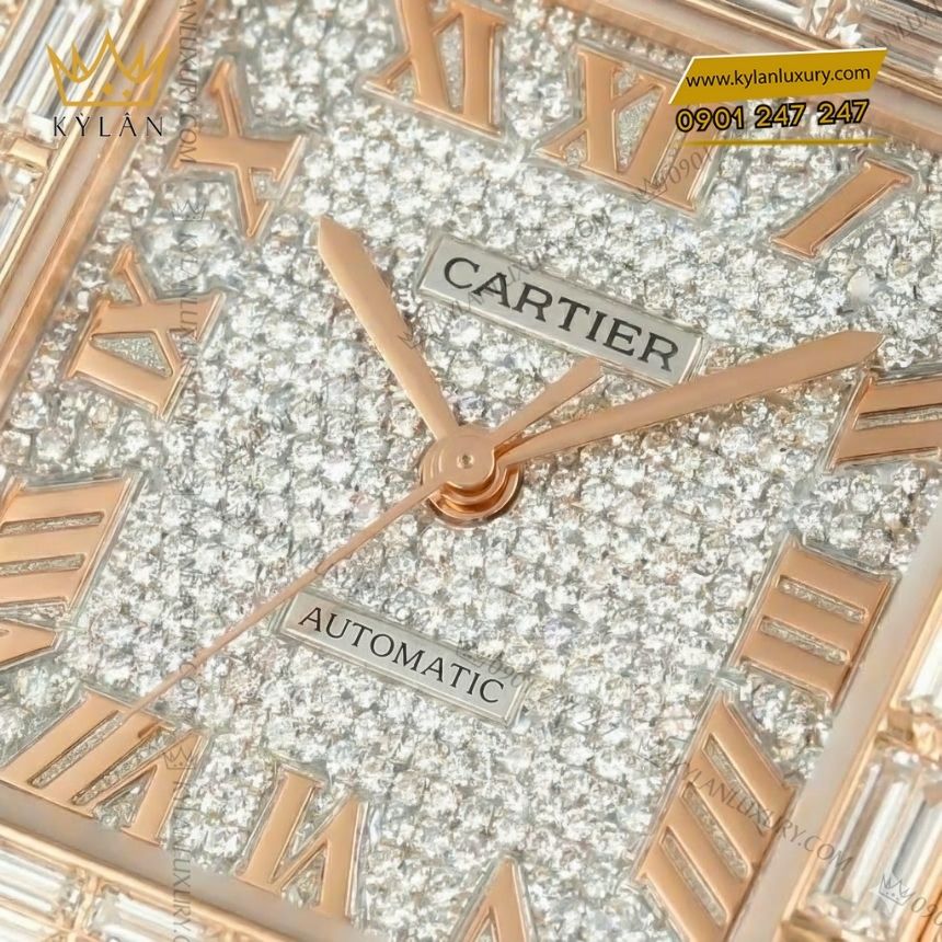 Đồng hồ Cartier Santos vàng hồng custom full kim cương 4 Kỳ Lân Luxury cartier santos vang hong custom full kim cuong 3 Đồng hồ Cartier Santos vàng hồng custom full kim cương