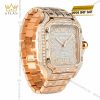 Đồng hồ Cartier Santos vàng hồng custom full kim cương