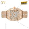 Đồng hồ Cartier Santos vàng hồng custom full kim cương