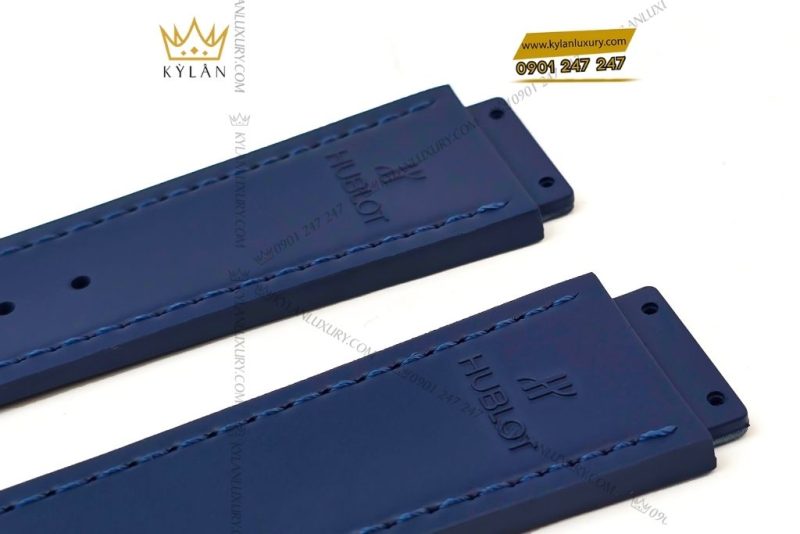 Dây đồng hồ Hublot da cá xanh dương