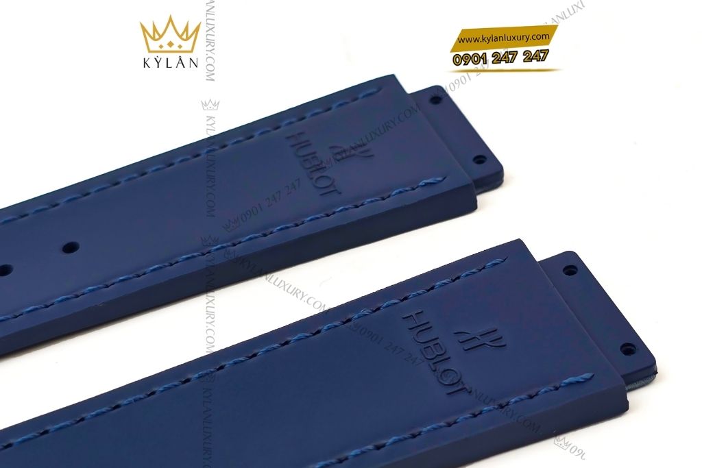 Kỳ Lân Luxury day dong ho hublot da ca xanh duong 12 Dây đồng hồ Hublot da cá xanh dương