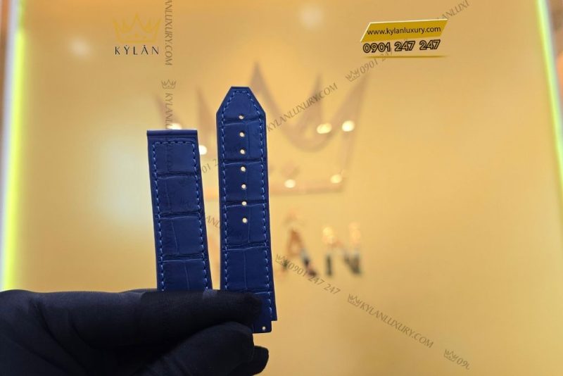 Dây đồng hồ Hublot da cá xanh dương
