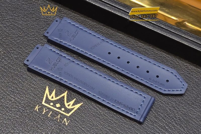 Dây đồng hồ Hublot da cá xanh dương