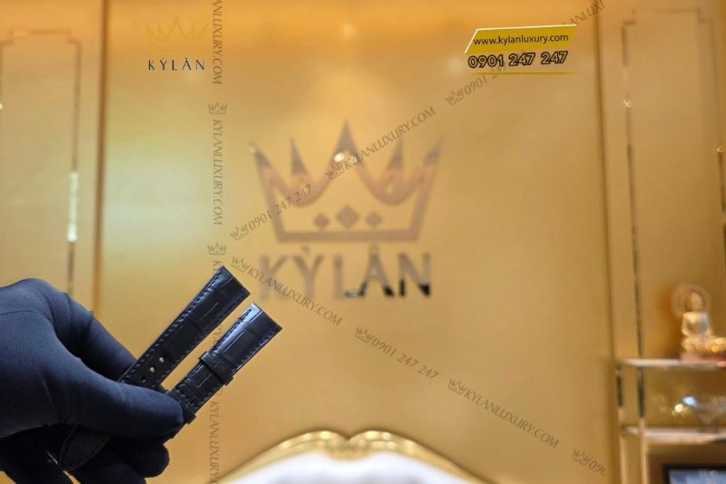 Dây đồng hồ Rolex Cellini da cá đen