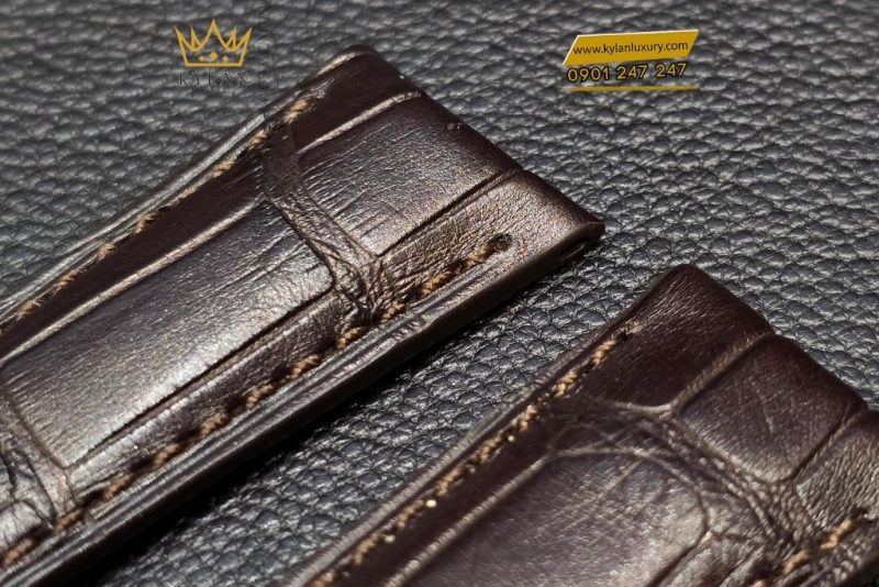 Dây đồng hồ Rolex Cellini da cá nâu sẫm