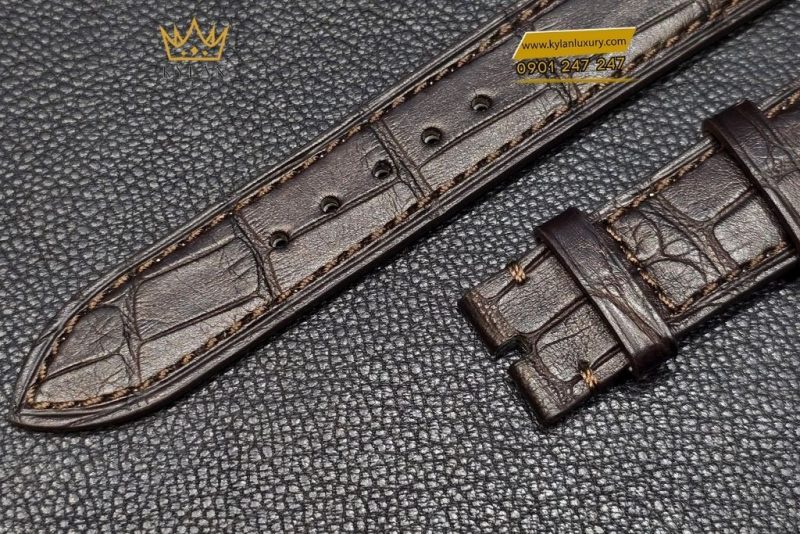 Dây đồng hồ Rolex Cellini da cá nâu sẫm