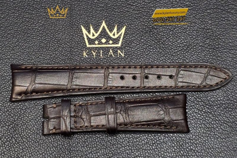 Dây đồng hồ Rolex Cellini da cá nâu sẫm