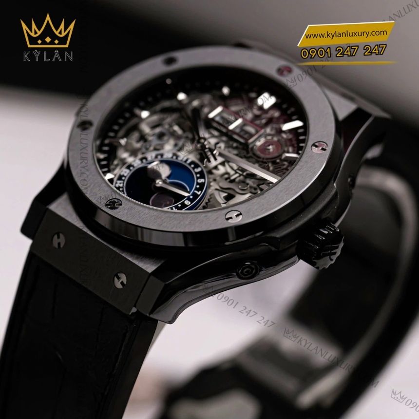 Kỳ Lân Luxury hublot aerofusion moonphase black magic 547cx0170lr 9 Đồng hồ Hublot Classic Fusion Aerofusion Moonphase Black Magic 42mm