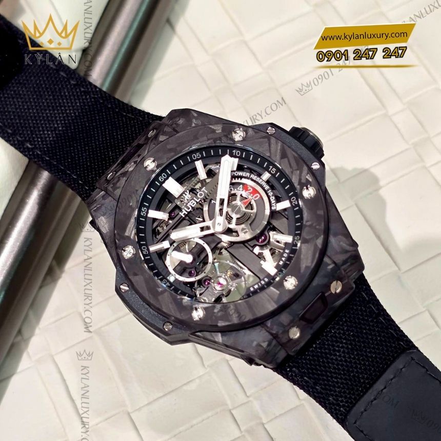 Kỳ Lân Luxury hublot big bang meca 10 frosted carbon 42mm 8 Đồng hồ Hublot Big Bang MECA 10 Frosted Carbon 42mm
