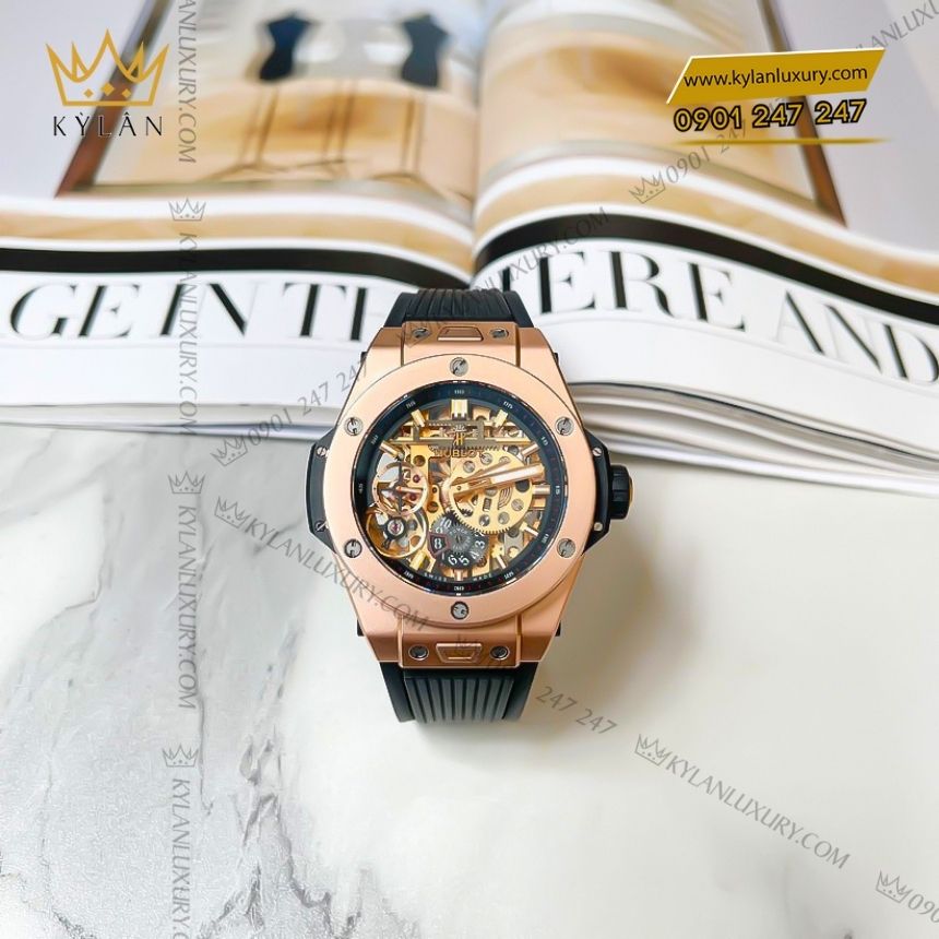 Kỳ Lân Luxury hublot big bang meca 10 king gold 42mm 3 Đồng hồ Hublot Big Bang MECA 10 King Gold 42mm
