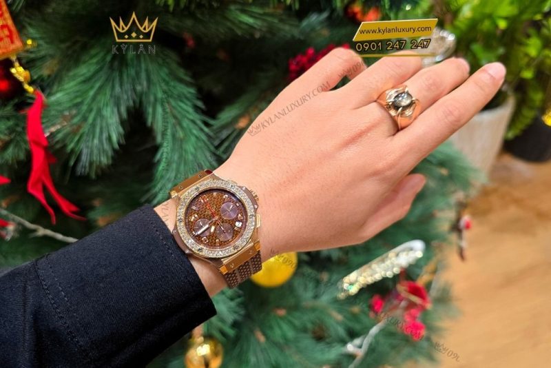 Đồng hồ Hublot Big Bang Chronograph King Gold Cappuccino Diamond 41mm