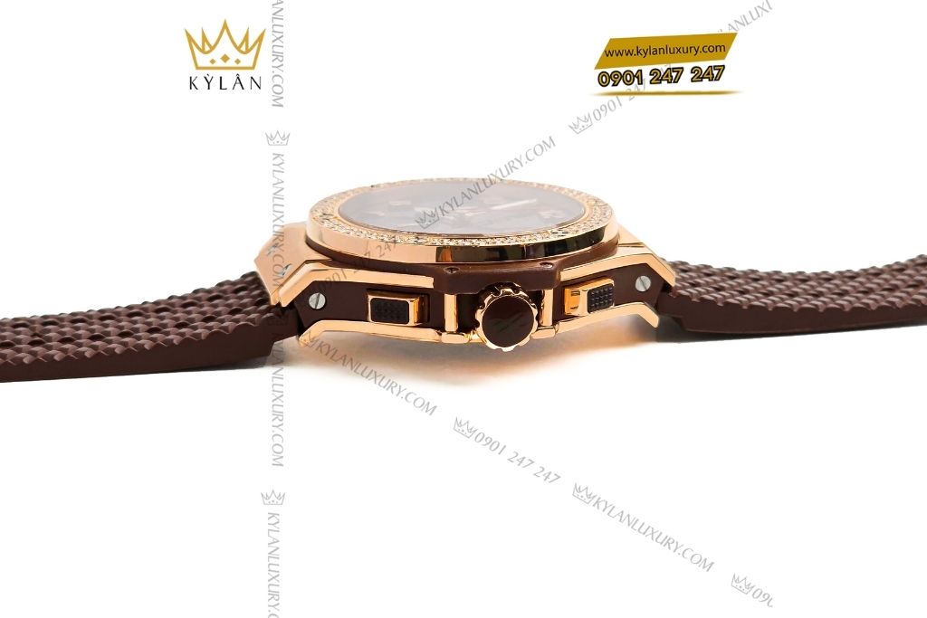 Kỳ Lân Luxury hublot chronograph king gold cappuccino diamond 4 Đồng hồ Hublot Big Bang Chronograph King Gold Cappuccino Diamond 41mm