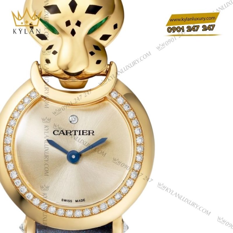 Đồng hồ La Panthère de Cartier vàng vàng bản dây da cá