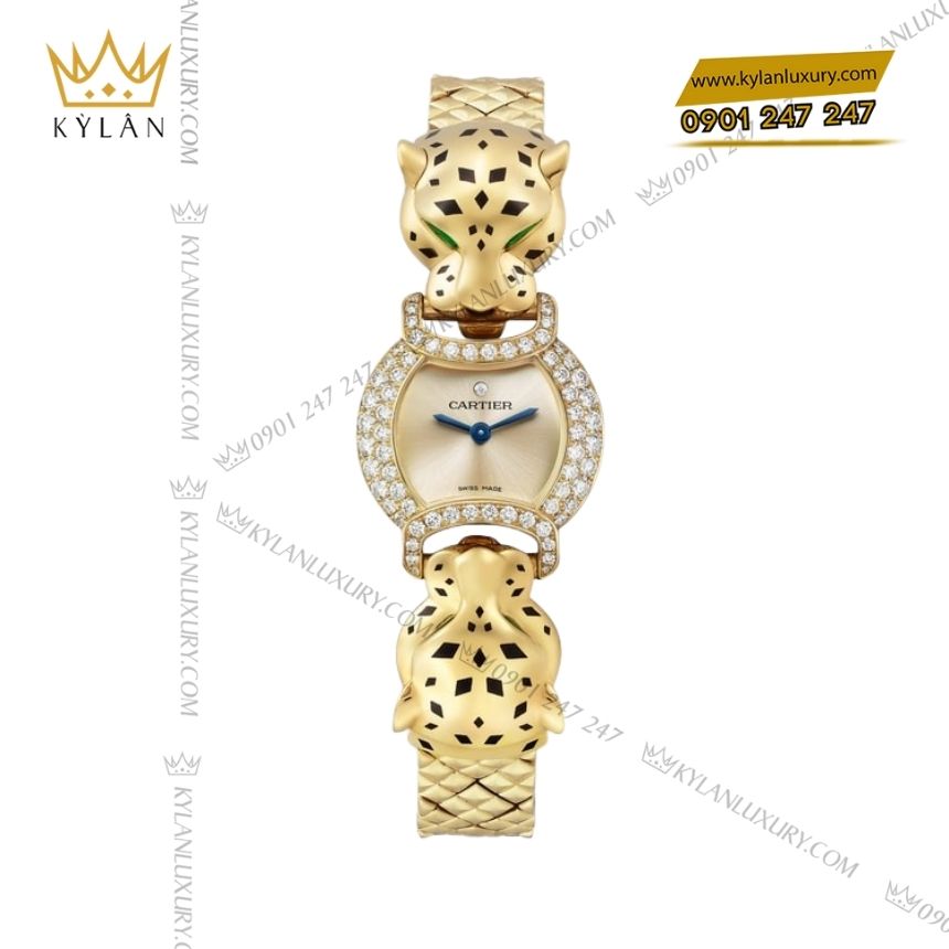 Kỳ Lân Luxury la panthere de cartier crhpi01731 vang vang 18k 2 Đồng hồ La Panthère de Cartier vàng vàng kim cương