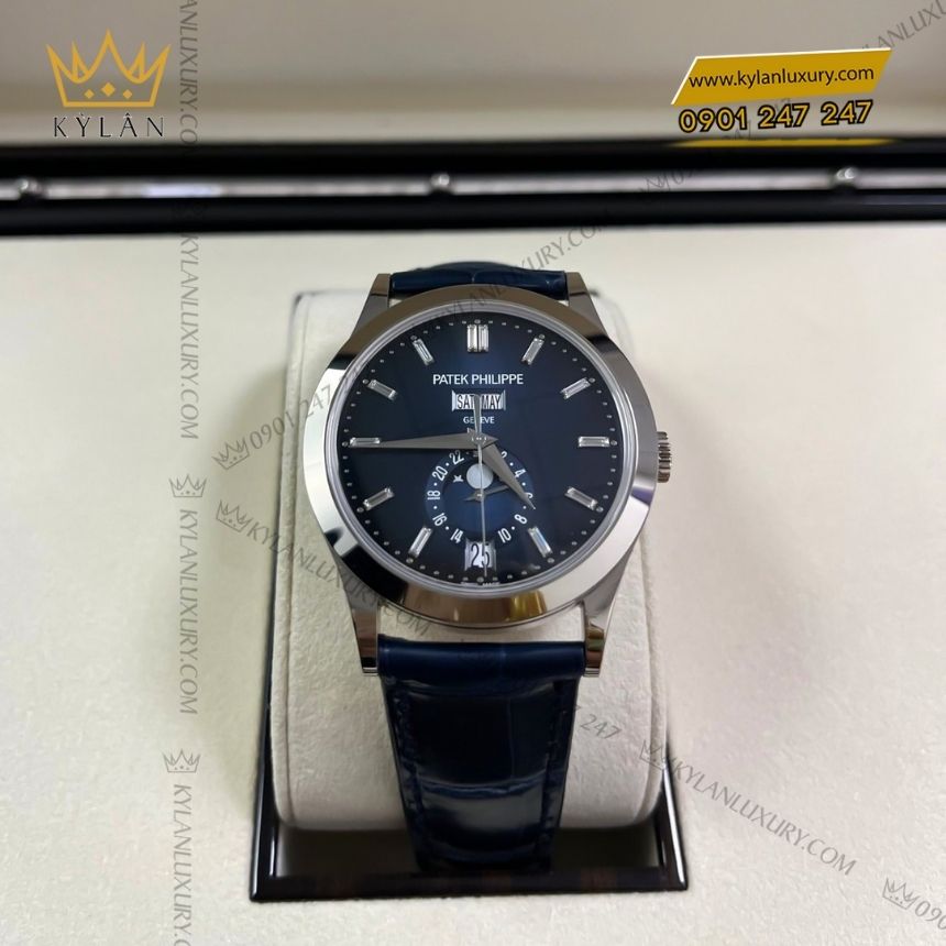 Kỳ Lân Luxury patek philippe 5396g 017 vang trang moonphase 11 Đồng hồ Patek Philippe vàng trắng moonphase 5396G-017