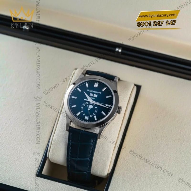 Đồng hồ Patek Philippe vàng trắng moonphase 5396G-017