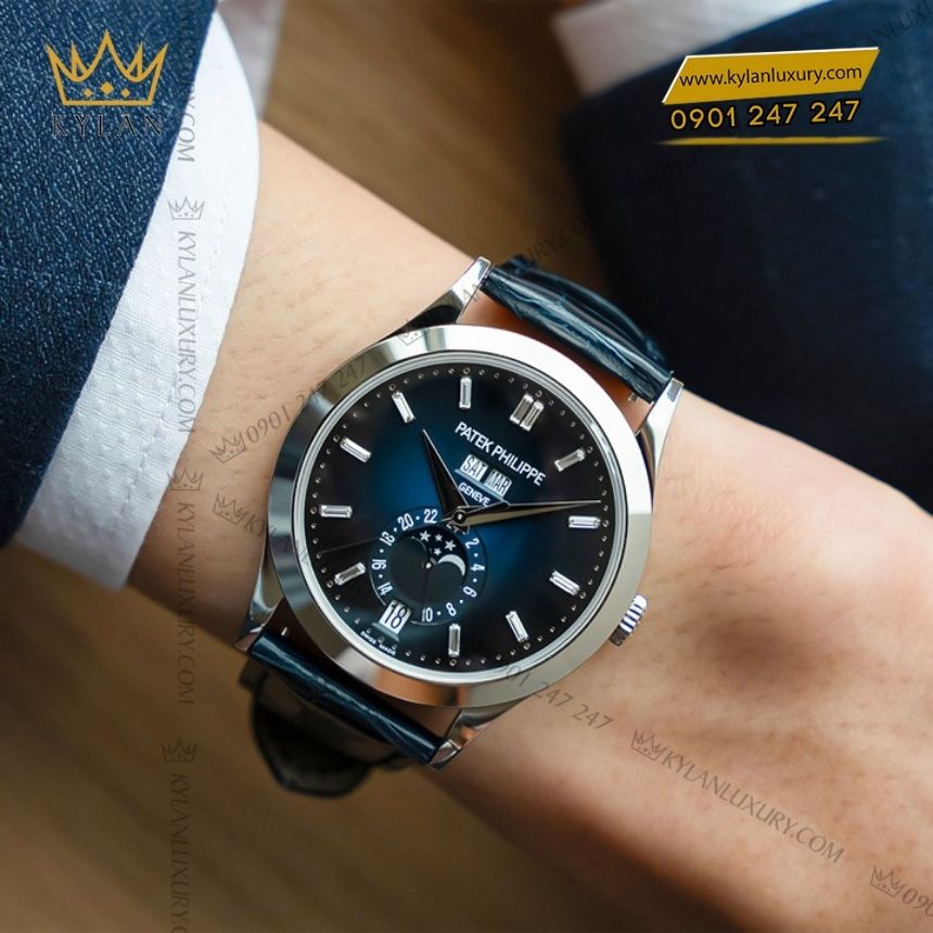 Kỳ Lân Luxury patek philippe 5396g 017 vang trang moonphase 13 Đồng hồ Patek Philippe vàng trắng moonphase 5396G-017