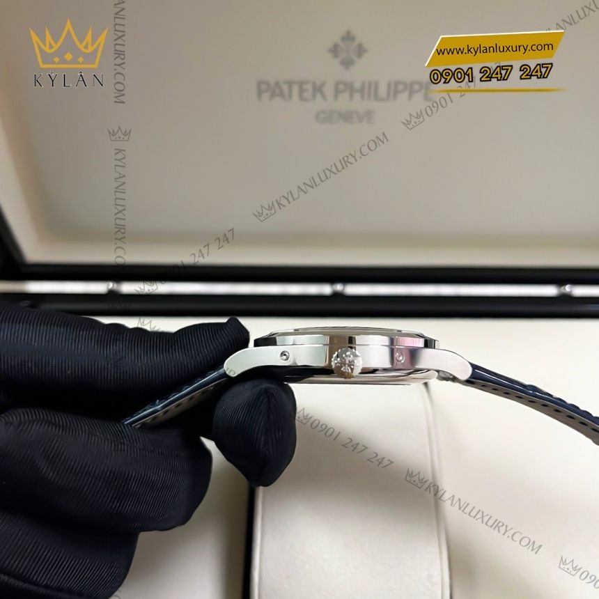 Kỳ Lân Luxury patek philippe 5396g 017 vang trang moonphase 4 Đồng hồ Patek Philippe vàng trắng moonphase 5396G-017