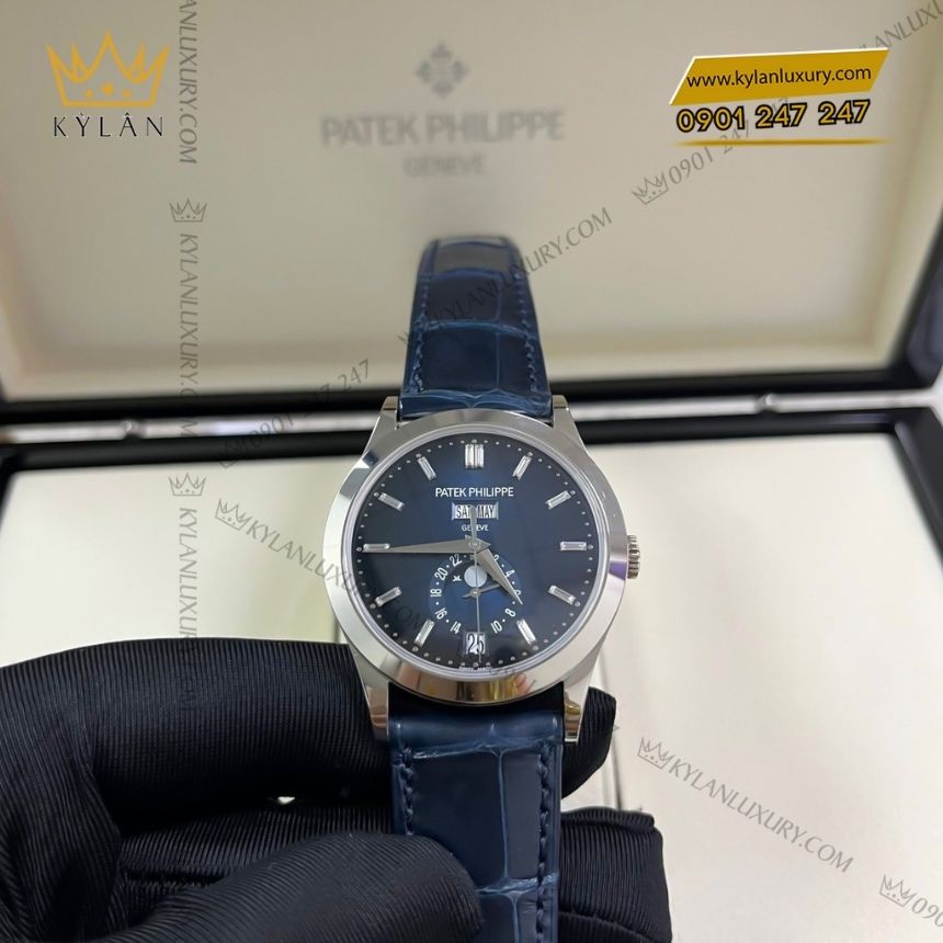 Kỳ Lân Luxury patek philippe 5396g 017 vang trang moonphase 8 Đồng hồ Patek Philippe vàng trắng moonphase 5396G-017