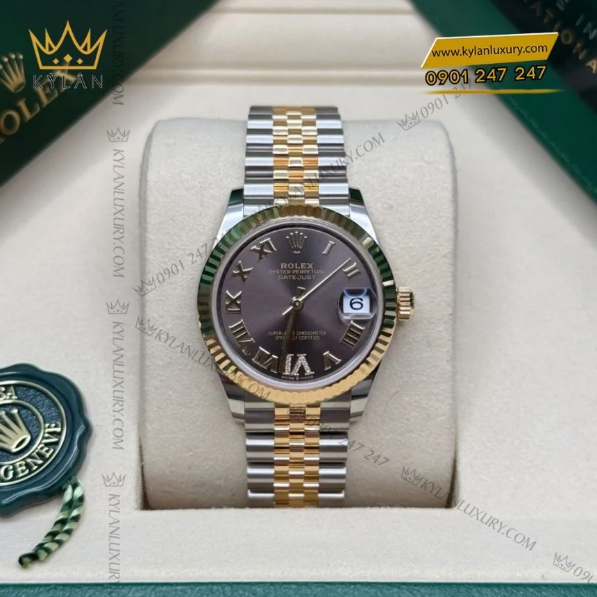Kỳ Lân Luxury rolex datejust 31 278273 0018 xam demi vang vang 5 Đồng hồ Rolex Datejust 31 xám demi vàng vàng 278273-0018