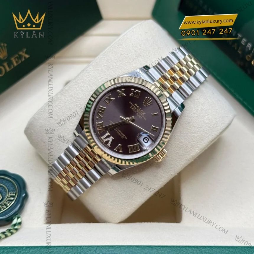 Kỳ Lân Luxury rolex datejust 31 278273 0018 xam demi vang vang 6 Đồng hồ Rolex Datejust 31 xám demi vàng vàng 278273-0018