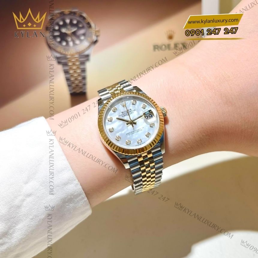 Kỳ Lân Luxury rolex datejust 31 278273 0028 demi vang vang 5 Đồng hồ Rolex Datejust 31 demi vàng vàng ngọc trai 278273-0028