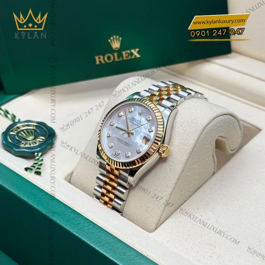 Kỳ Lân Luxury rolex datejust 31 278273 0028 demi vang vang 7 Đồng hồ Rolex Datejust 31 demi vàng vàng ngọc trai 278273-0028