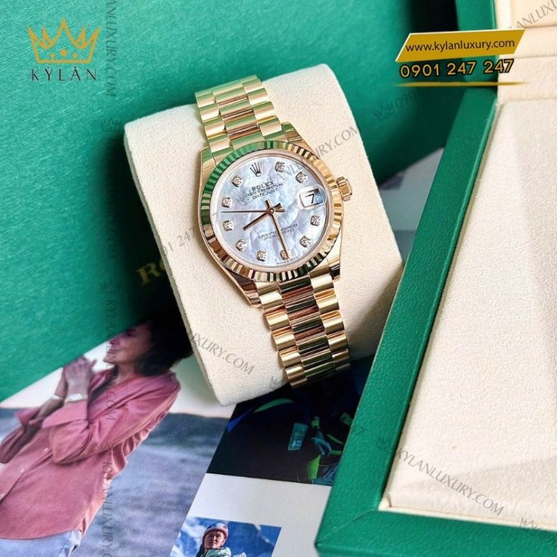 Đồng hồ Rolex Datejust 31 vàng vàng xà cừ 278278-0010