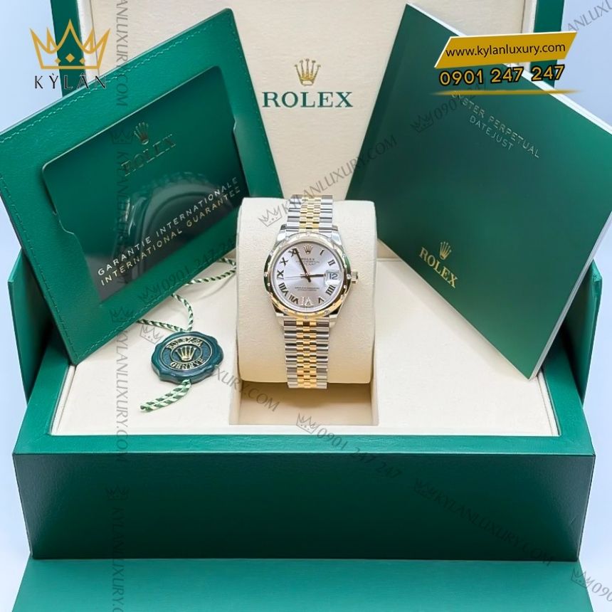 Kỳ Lân Luxury rolex datejust 31 278343rbr 0004 demi mat so bac 6 Đồng hồ Rolex Datejust 31 demi mặt số bạc 278343RBR-0004