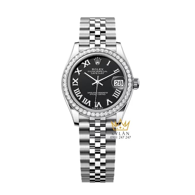 Đồng hồ Rolex Datejust 31 đen vành kim 278384RBR-0002